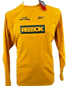 Reebok long sleeve Thermowarm & Graphene mid layer top Mens Large yellow ochre - Picture 1 of 3