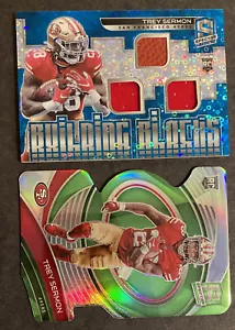 TREY SERMON 2021 PANINI SPECTRA BLOCCHI DI COSTRUZIONE TRIPLA RELIQUIA/VERDE NEON DIE CUT - Foto 1 di 5