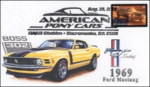 22-230, 2022 , GASS 2022, Pictorial Postmark, Event Cover, Pony Cars, Ford Musta - Picture 1 of 1