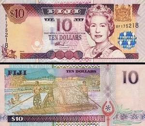 Fiji 10 Dólares 2002, UNC, P-106a, Reina Isabel II - Imagen 1 de 3