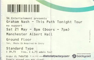 GRAHAM NASH TICKET Manchester Albert Hall 2016 21st May Original One Only - Picture 1 of 5