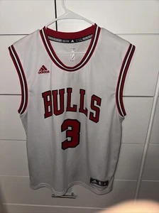 Adidas Chicago Bulls Dwayne Wade #3 White Basketball Jersey- Mens Medium - Picture 1 of 3