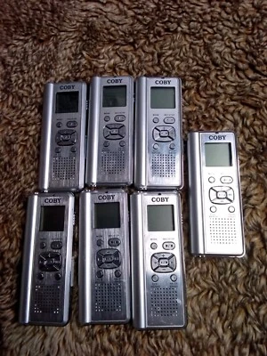 Lot Of 7 COBY CXR190-1G Digital Voice Recorder with Integrated Speaker READ PLZ - Image 1 of 4