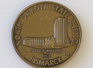 1963 Bismark North Dakota Bronzemedaille Kapitol Medaillen Staaten der Union D5652 - Bild 1 von 2