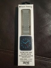 Tech Theory Grey Silicone Sport Band Apple Watch Series 1 2 3 4 38/40mm