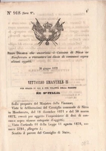 LD0062 Regi Decreti: autorizz.di Nizza Monferrato ad esigere dazi - Imagen 1 de 1