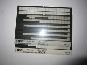 FIAT 128 SEDAN AND WAGON 1976-1977  SET OF 2 PARTS MICROFICHE CARDS - Picture 1 of 1