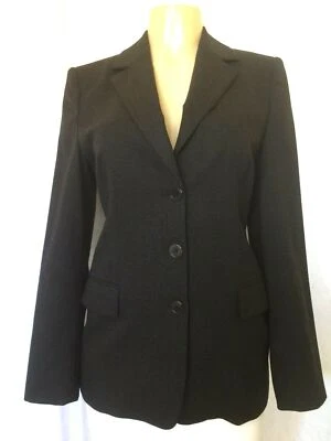 Chaqueta Blazer Les Copains Gris Carbón Tres Botones Manga Larga Mezcla Lana 42 6 Foto 1 de 4