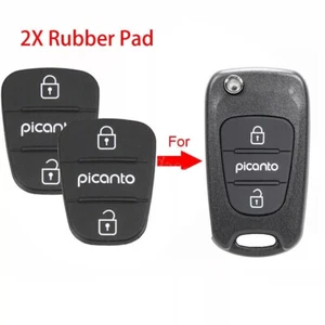 2x For KIA Picanto 3 Button Remote Flip Key Rubber Pad Insert Replacement Repair - Picture 1 of 6