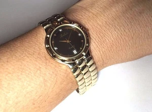NOS 1990s Belair Genuine Diamond Men's Gold-tone Quartz Watch Ref. A5603Y - Picture 1 of 6