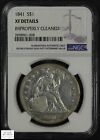 1841 No Motto Seated Liberty Silver Dollar $1 Ngc Xf Details -Improperly Cleaned