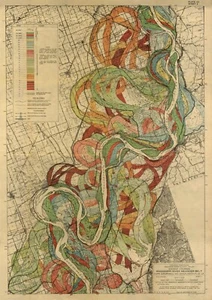 Harold Fisk Map, Mississippi River, Sheet 2, Mississippi River Meander Belt Map - Picture 1 of 6