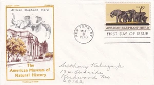 STAMP US SCOTT 1388 "African Elephants" 6 CENT 1970 FDC - G - Picture 1 of 1