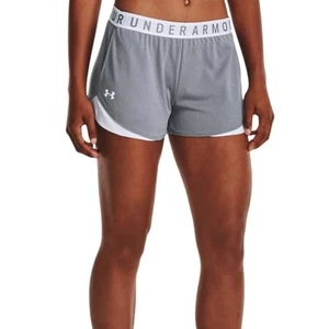 Under Armour Women's Play Up 3.0 Shorts Steel Gray White Size XL Gym 1344552 - Picture 1 of 8
