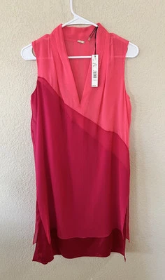 ELIE TAHARI DRESS PINK BRIA 100 % SILK SLEEVELESS SIZE 2 PTP 17.5” NWT - Image 1 of 4