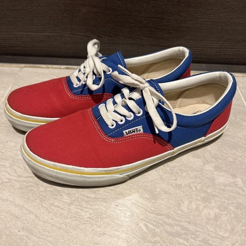 Sneakers Vans epoca uomo 9 US rosso blu logo tela usate