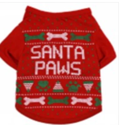 Camiseta Santa Paws para cães tamanho P - Imagem 1 de 3