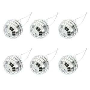  6Pcs Christmas Disco Mirror Ball Pendant Bright Reflective Mirror Disco Ball - Picture 1 of 12