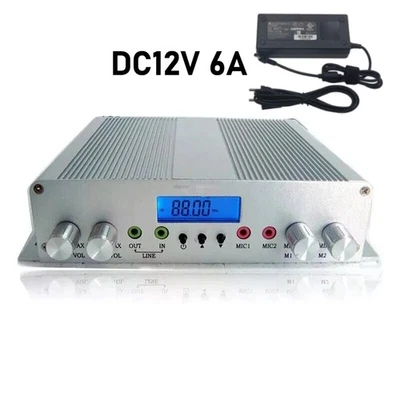 DC12V 6A 25W FM Radio Transmitter Stereo PLL Broadcast Station 88MHz-108MHz New - Image 1 of 4