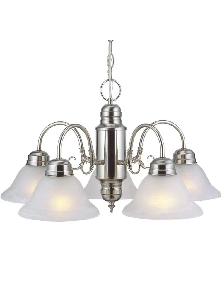 Lámpara de araña Design House 511535 Millbridge 5 luces 22" de ancho, níquel satinado Foto 1 de 4