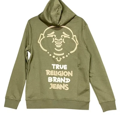 Sudadera con Capucha True Religion Buda Flotante PO Pullover Verde Oliva Para Hombres Talla S Nueva con Etiquetas Foto 1 de 4