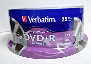 Verbatim Inscriptible DVD+R 25 Pack 8x 4.7 GB - NEW, Sealed - Afbeelding 1 van 7