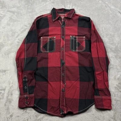 Camisa Arizona Jean Abotonada Para Hombre S Roja Lunber Jack Manga Larga Western Exterior Foto 1 de 4