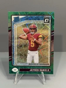2024 Panini Donruss Jayden Daniels #389 Optic Preview Green Velocity Commanders - Picture 1 of 2