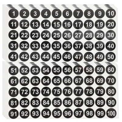20 Sheets Serial Number Stickers Self-adhesive Number Decals Round Sign Labels - Image 1 of 4