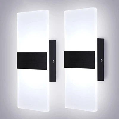 2x Moderno Cuadrado LED Lámpara de Pared Arriba Abajo Aplique Interior Hogar Iluminación Accesorio Foto 1 de 4