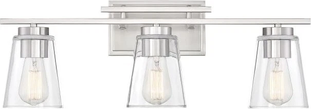 Tocador Savoy Essentials Calhoun, 3 luces 180 vatios totales, níquel satinado Foto 1 de 1