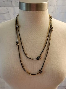 Collana catena multicolore annodata 48" anello a molla - Foto 1 di 5