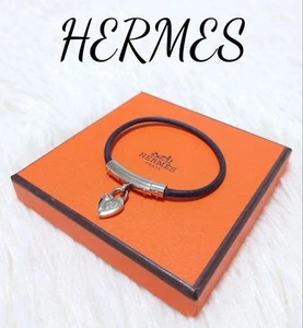 HERMES Cadena Viviride fantasy heart Bracelet charm silver Accessories C186 - Picture 1 of 7