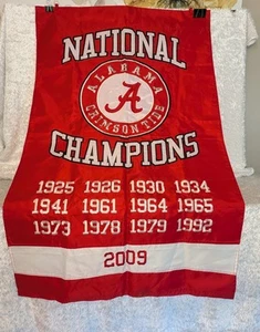 ALABAMA CRIMSON TIDE 2009 NATIONAL CHAMPIONS FLAG OR BANNER 27" BY 44" - Picture 1 of 6