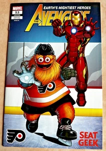 Marvel Avengers Variant #53 Iron Man & Phila Flyers Gritty Mascot NHL Comic - Picture 1 of 7