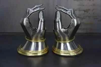 Medieval Armour Gauntlets SCA LARP 18 Gauge Steel Knight Combat Hand Gloves Pair - Image 1 of 4