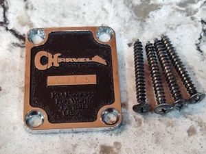 PLACA DE CUELLO DE GUITARRA CHARVEL PREDATOR con TORNILLOS en CROMO - MEDIADOS DE 1980 - Imagen 1 de 12