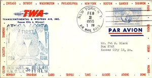 Trans World Airways TWA First Flight New York Airport - Milan Italy - 1950 - Picture 1 of 2