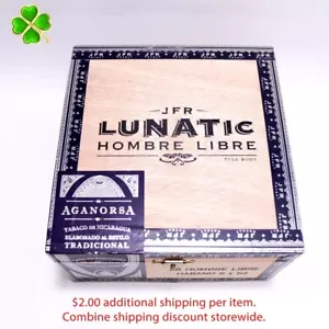 Caja de cigarros de madera Lunatic Hombre Libre Habano 6,75" x 6,5" x 3,75" - Imagen 1 de 10