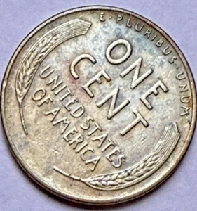 1938-D US Lincoln 1c Wheatie ~ Uncirculated~ Wild Color ~ H61 - Picture 1 of 2