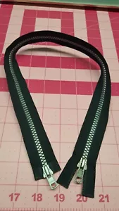 22" YKK Black #5 Vislon Silver Anodized Color Teeth 2 Way Separating Zipper New - Picture 1 of 4