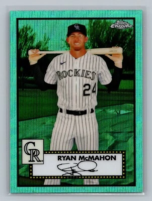 2021 Topps Chrome Platinum Anniversary AQUA WAVE REFRACTOR - #385 Ryan McMahon - Image 1 of 2