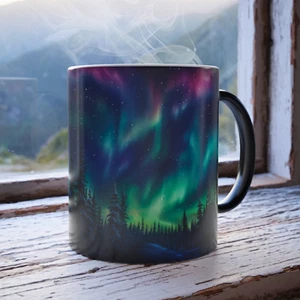 Aurora Borealis Magic Tasse Farbwechsel Alaska Nachthimmel Kaffeetasse Natur Geschenk - Bild 1 von 6