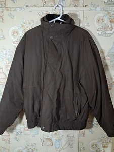 Weatherproof Chocolate L-Mens Full Zip Jacket Chore Coat Suede Bomber Insulated - Picture 1 of 13