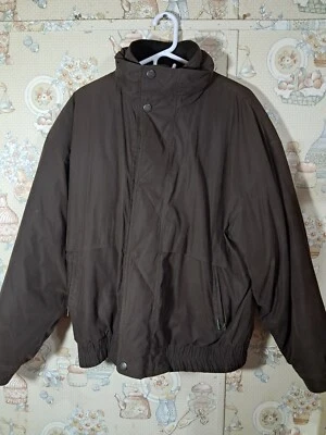 Weatherproof Chocolate L-Mens Full Zip Jacket Chore Coat Suede Bomber Insulated - Image 1 of 4