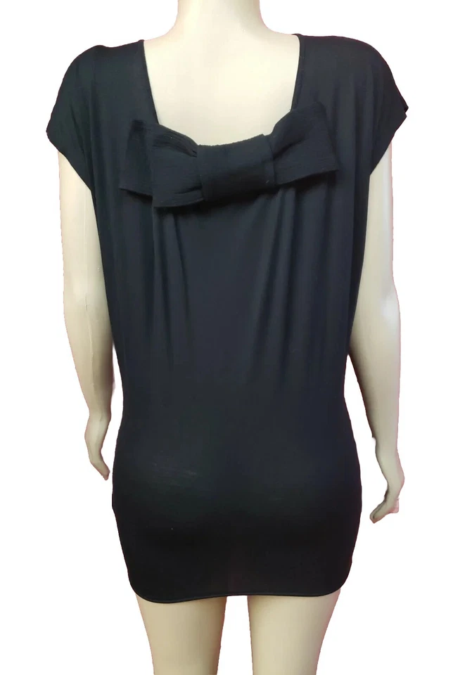 LANVIN Paris Black Bodycon Mini dress Or Long Top womens Size XS #04 - Image 1 of 4