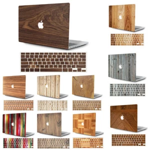 Wood Pattern Snap On Hard Case+Keyboard Cover for Macbook Air Pro 11 13 14 15 16 - Picture 1 of 30