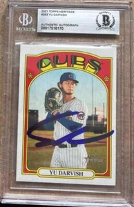 Yu Darvish Autografo 2021 Topps Heritage #263 Beckett - Foto 1 di 1