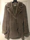 WOMENS MANGO MNG BROWN GENUINE TOP QUALITY LEATHER WRAP COAT JACKET UK SIZE XL