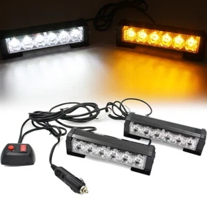 Luz estroboscópica intermitente de advertencia de emergencia LED 2x6 ámbar techo tablero rejilla cubierta coche - Imagen 1 de 6